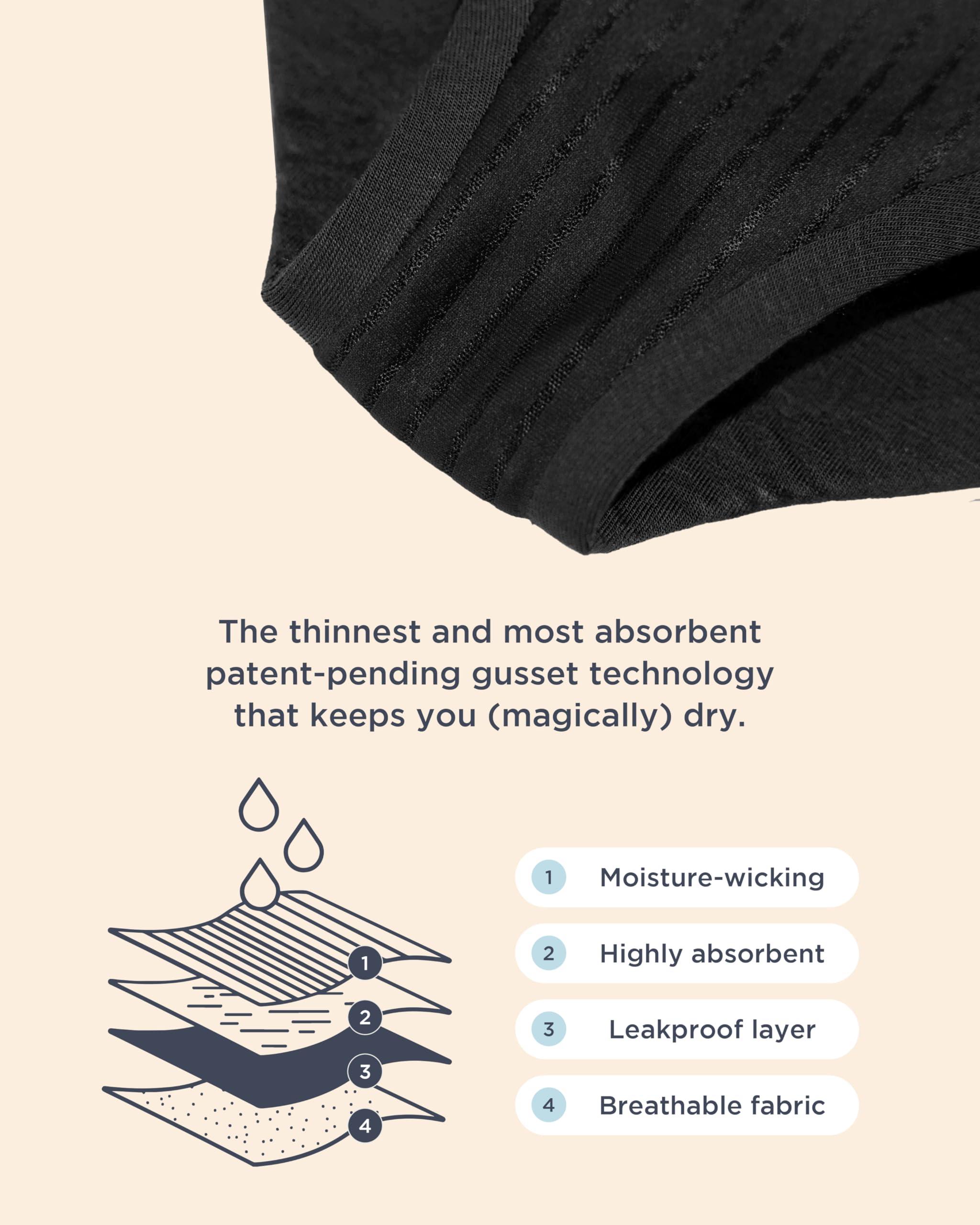 saalt saalt Comfort Modal Brief Period Underwear - Super Absorbency - Replaces 6 Pads or 8 Tampons (Medium, Midnight Sky)