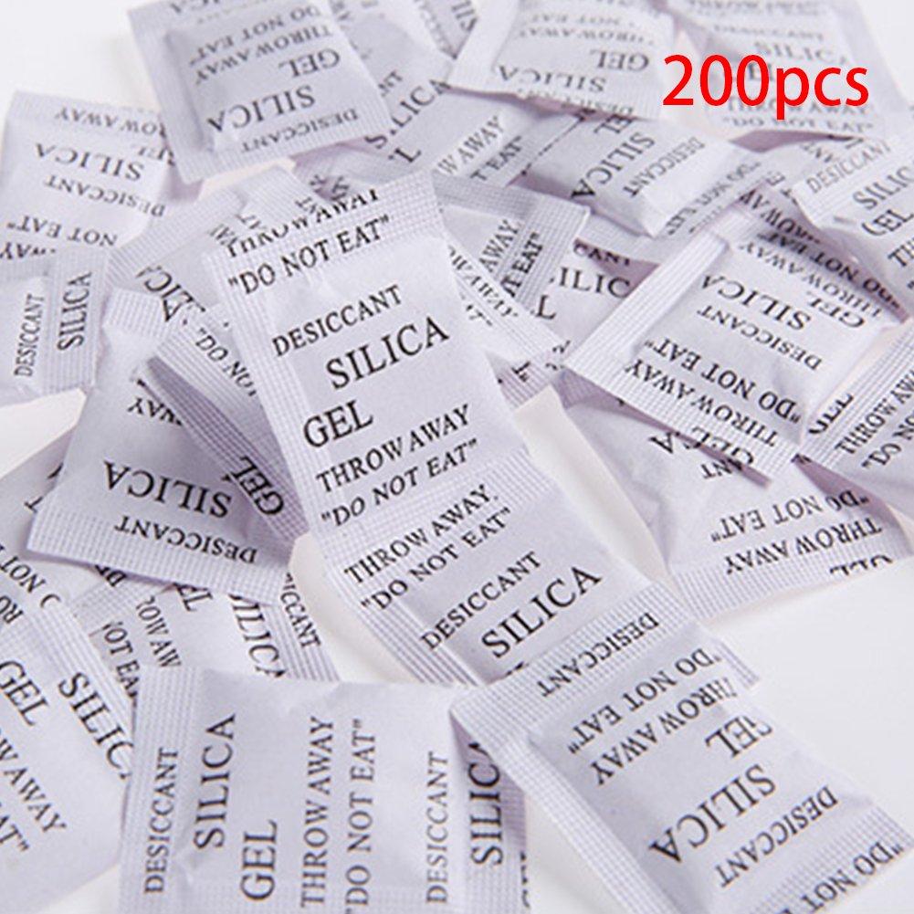 Saycker 200 Pcs Food Grade Security Silica Gel Desiccant Pack Moisture Absorber Dehumidifier (size:200 pcs)