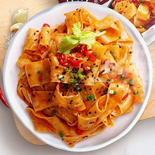 Noble Createaprototype Sichuan Specialty Super Spicy Noodles, Sour Spicy Wide Instant Noodles, Non-Fried Red Oil Noodles Served with Sour Spicy Sauce (Pack of 4) (14.8)