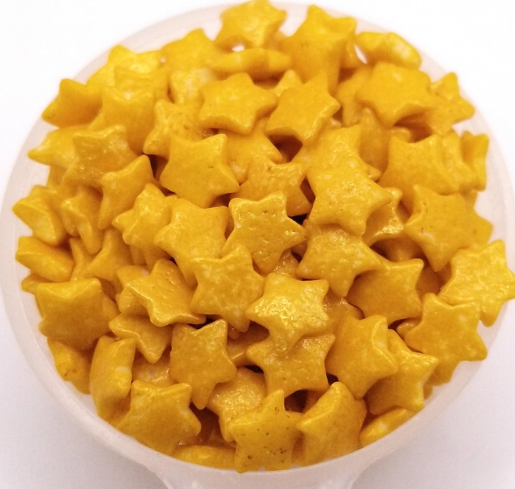 NCS NCS Dark Gold Star Edible Sprinkles, 8 ounces - Great for Cupcakes, Cookies, Cakes, Cakes Pops (Stars - Gold)