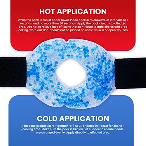 Ikisdo Care Therapy Wrap Reusable Hot & Cold Gel Beads Best Ice Pack with Elastic Adjustable Strap for Knee - Joint & Muscle Pain Relief for Runner, Athletes