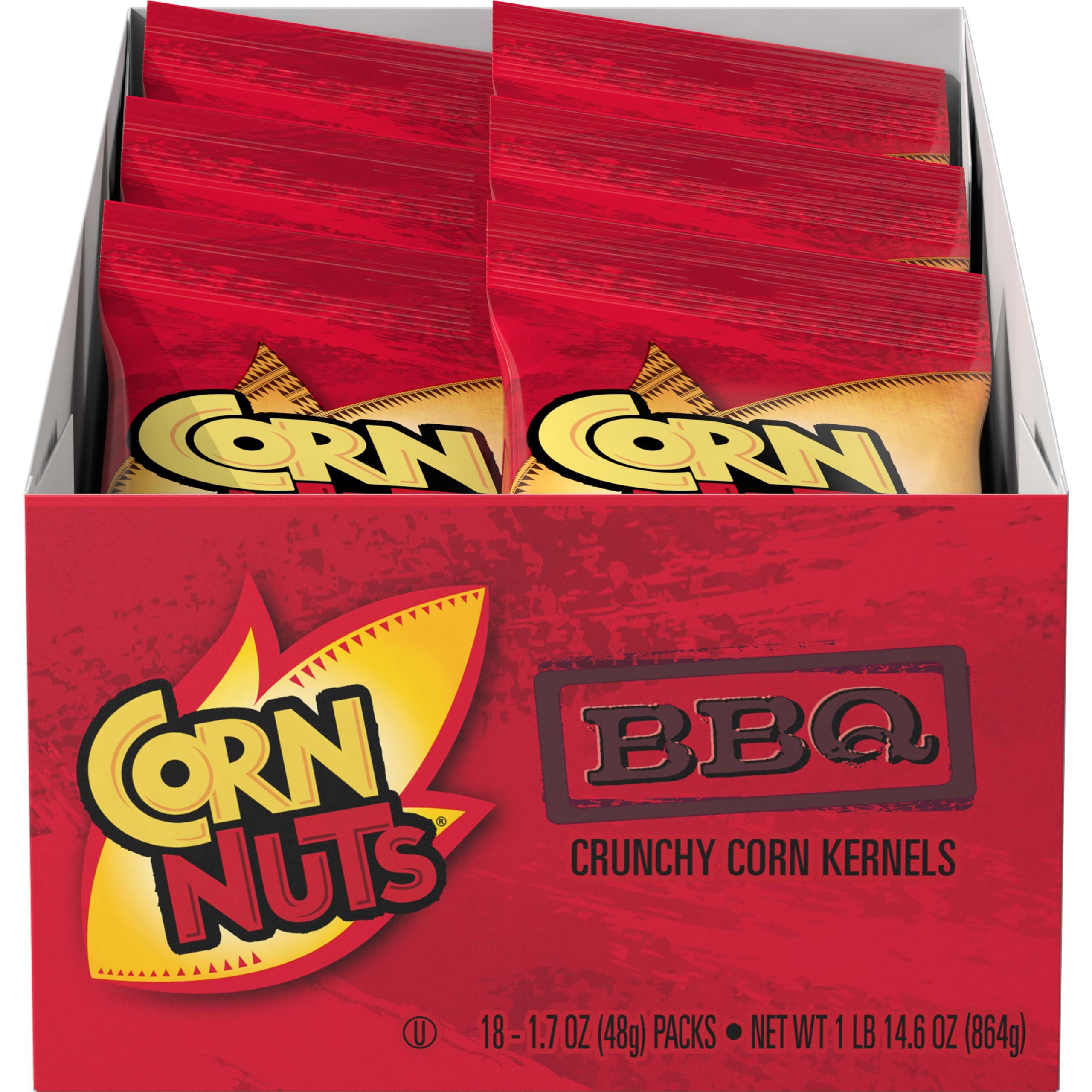 Corn Nuts CORN NUTS BBQ Flavored Corn Kernels, Crunchy Corn Snacks, Snack Box, Variety Packs for Adults, 1.7 Oz. (Pack of 18)