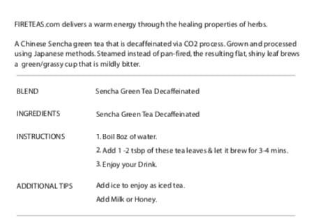 FIRE TEAS FIRE TEAS Sencha Green Tea Decaf & Saffron - Loose Leaf Tea Blend -