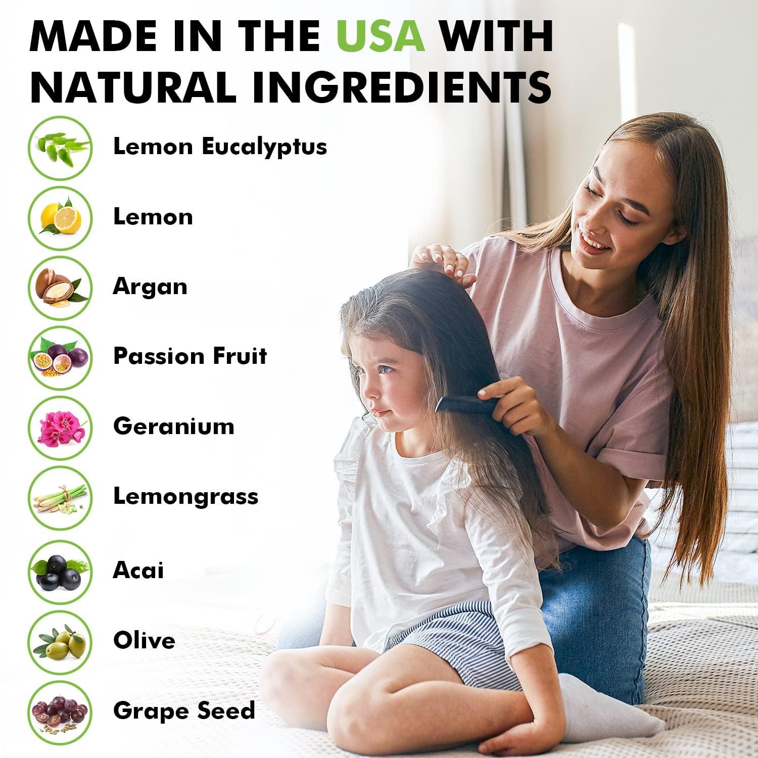 Head Hunters Natural Lice Products Lemon Heads Natural Lice Prevention Shampoo and Conditioner - Safe for Kids and Adults, 12 Ounce