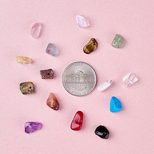 KISSITTY KISSITTY About 1200pcs 15 Styles Mixed Natural & Synthetic Drilled Gemstone Chip Beads 5-8mm Irregular Semi Precious Chakra Energy Healing Stone for Vase Fillers DIY Jewelry Craft Making