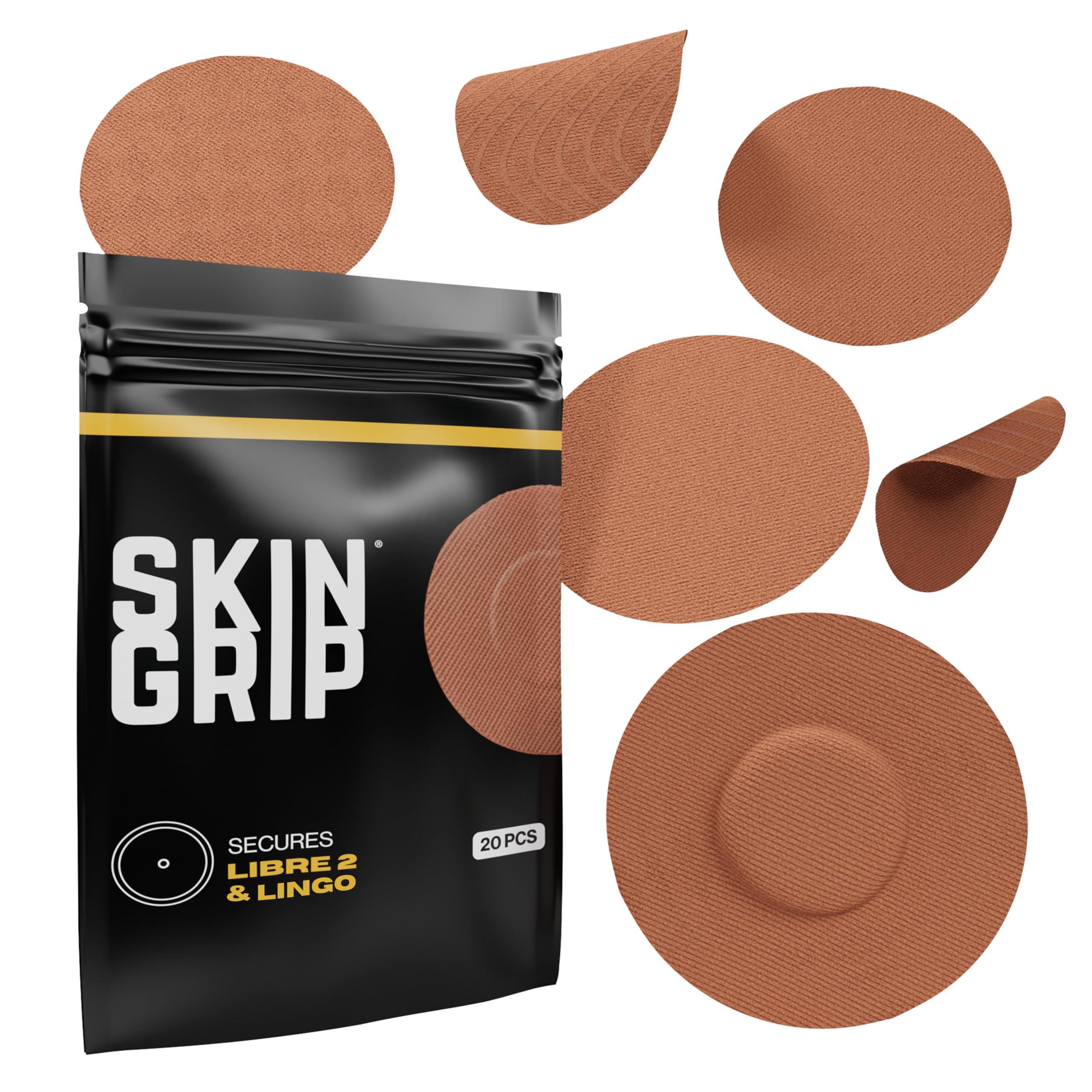 Skin Grip Skin Grip Adhesive Patches for Freestyle Libre 2 CGM  Waterproof & Sweatproof Adhesive for 10-14 Days, Pre-Cut Adhesive Medical Tape, Sensor Cover  20 Pack, Chocolate