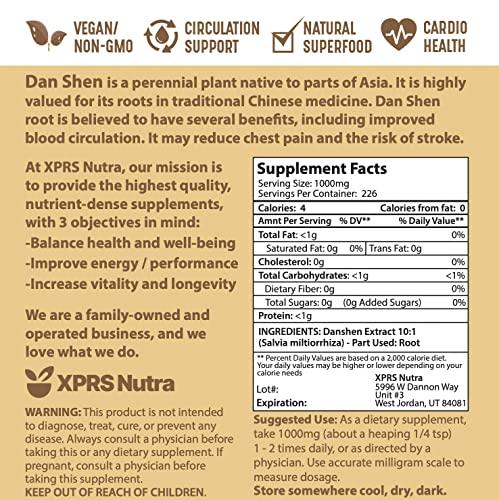 XPRS Nutra XPRS Nutra Dan Shen Root Extract Powder 10:1- Premium Dan Shen (Red Sage) Concentrated Powder - Vegan Friendly Danshen (8 oz)