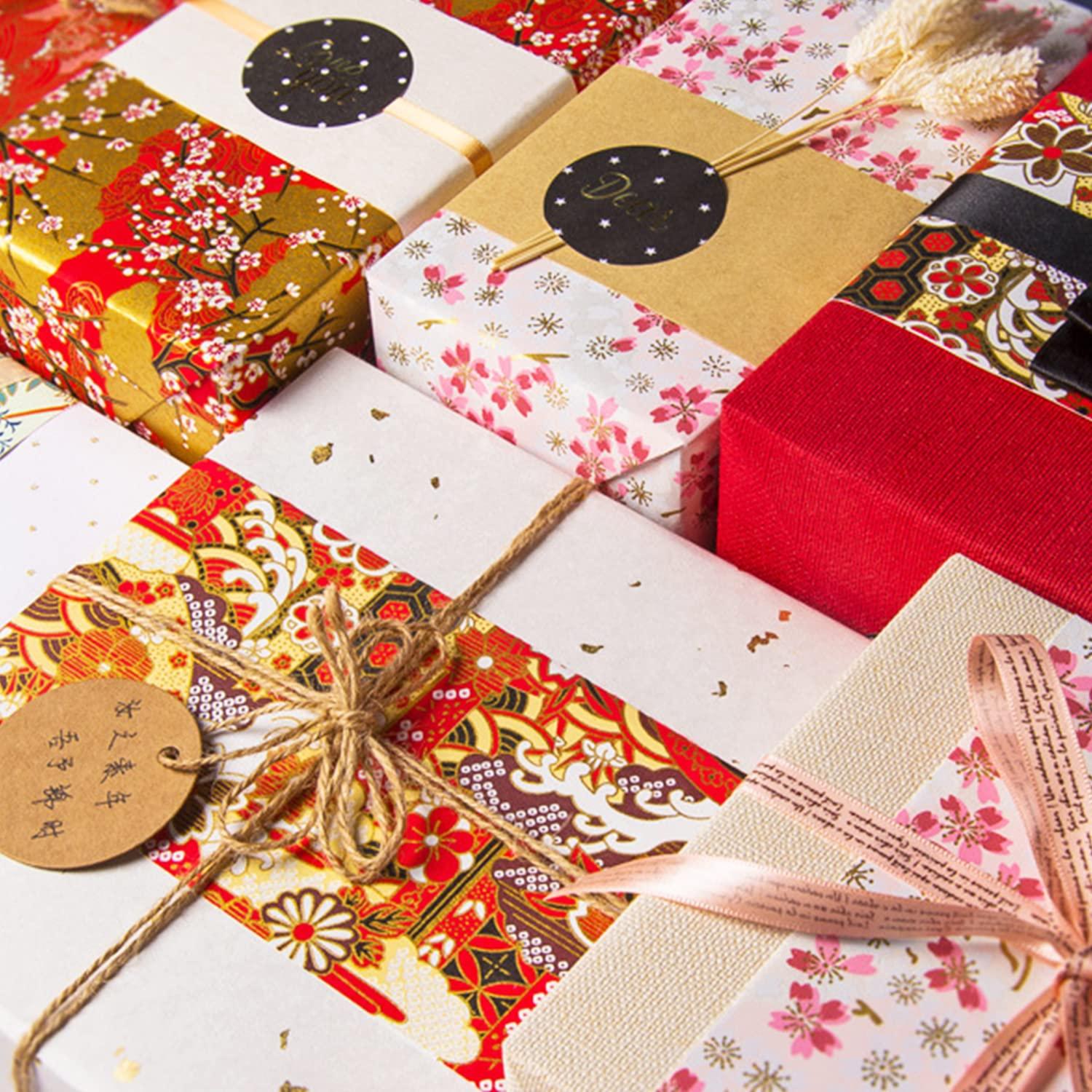 Generic Wrapping Paper,Japanese Style Gift Wrapping Paper,Flower Pattern Wrapping Paper Roll for Birthday,Wedding,Baby Shower,Christmas,Pack of 10,S4