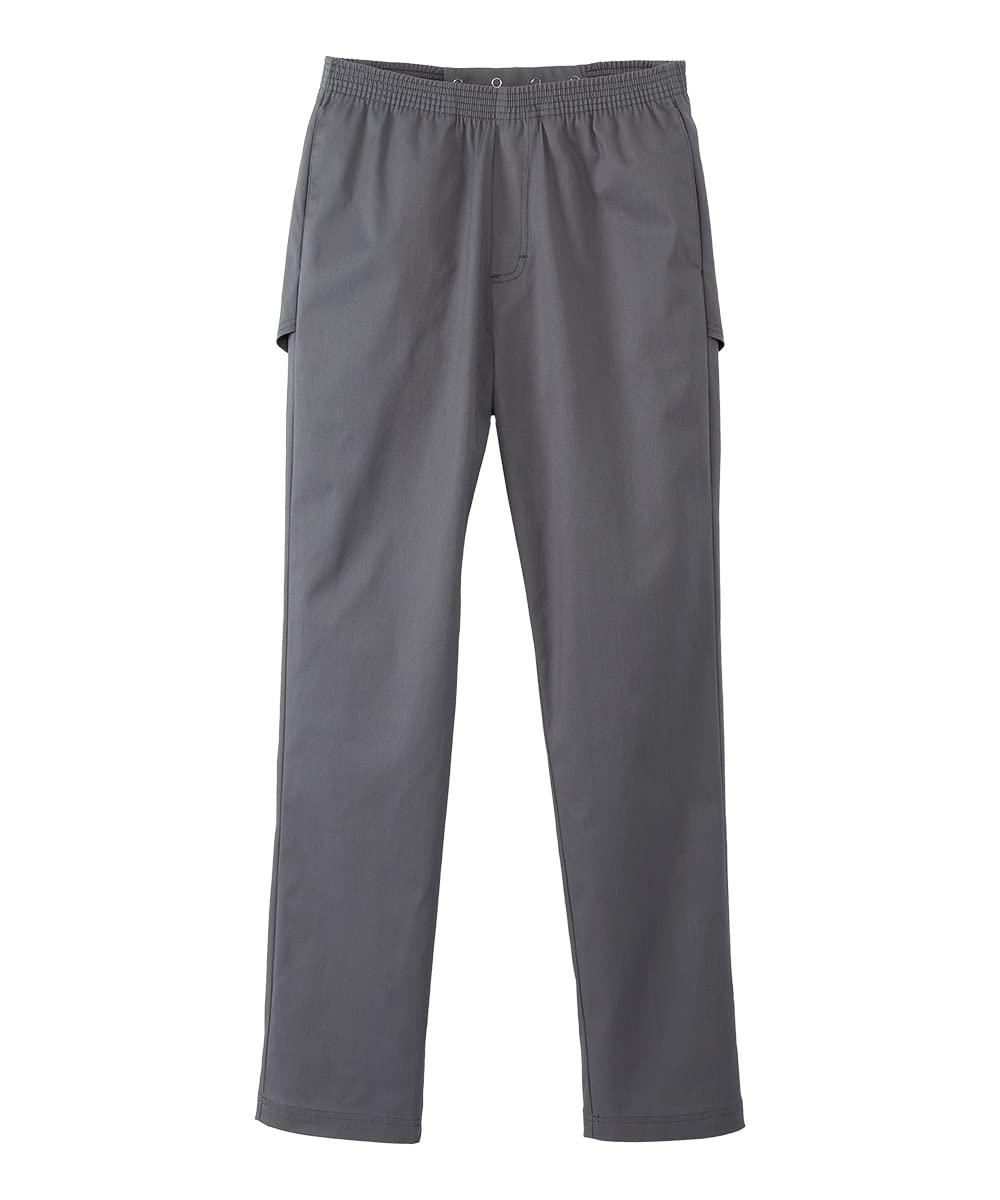 Silvert's Adaptive Clothing & Footwear Men’s Open-Back Adaptive Cotton Trouser Pant - Slate Gray LGE