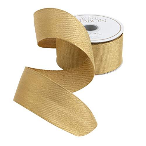 Caspari Caspari Gold Metallic Grosgrain Unwired Ribbon - Two 18 Ft. Spools