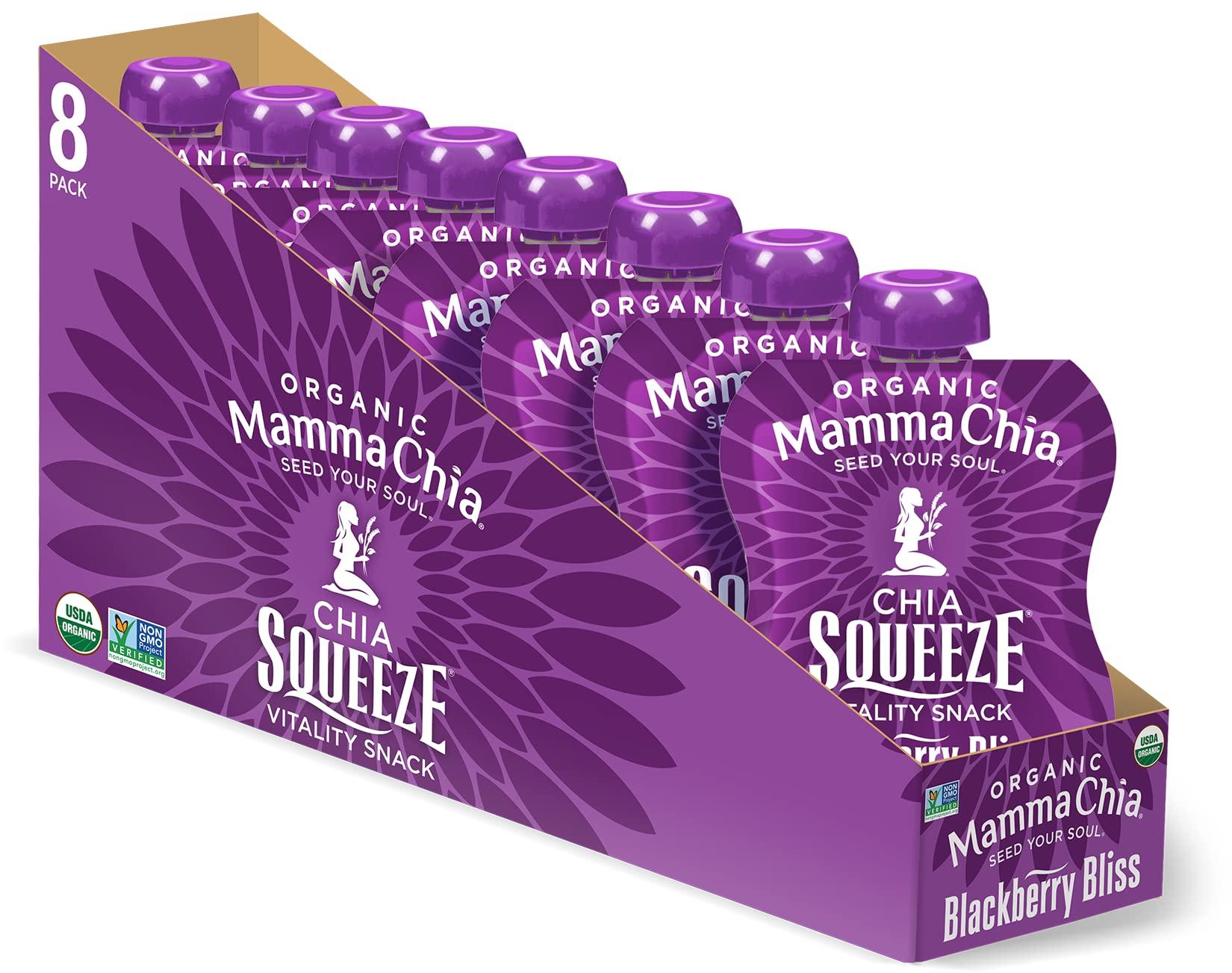 Mamma Chia Mamma Chia Blackberry Bliss Organic Squeeze Snack, Non GMO, Gluten Free, 3.5 Ounces (Pack Of 16)