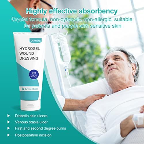 Dimora Dimora 2 Packs 6oz Hydrogel First Aid Ointment + Silicone Foam Dressing with Border 20 Pack Adhesive 4\"x4\"