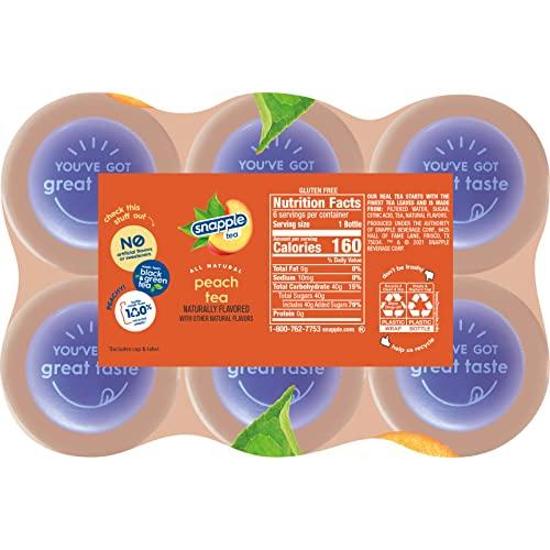 Snapple Snapple Peach Tea, 16 fl oz recycled plastic bottle, 6 pack