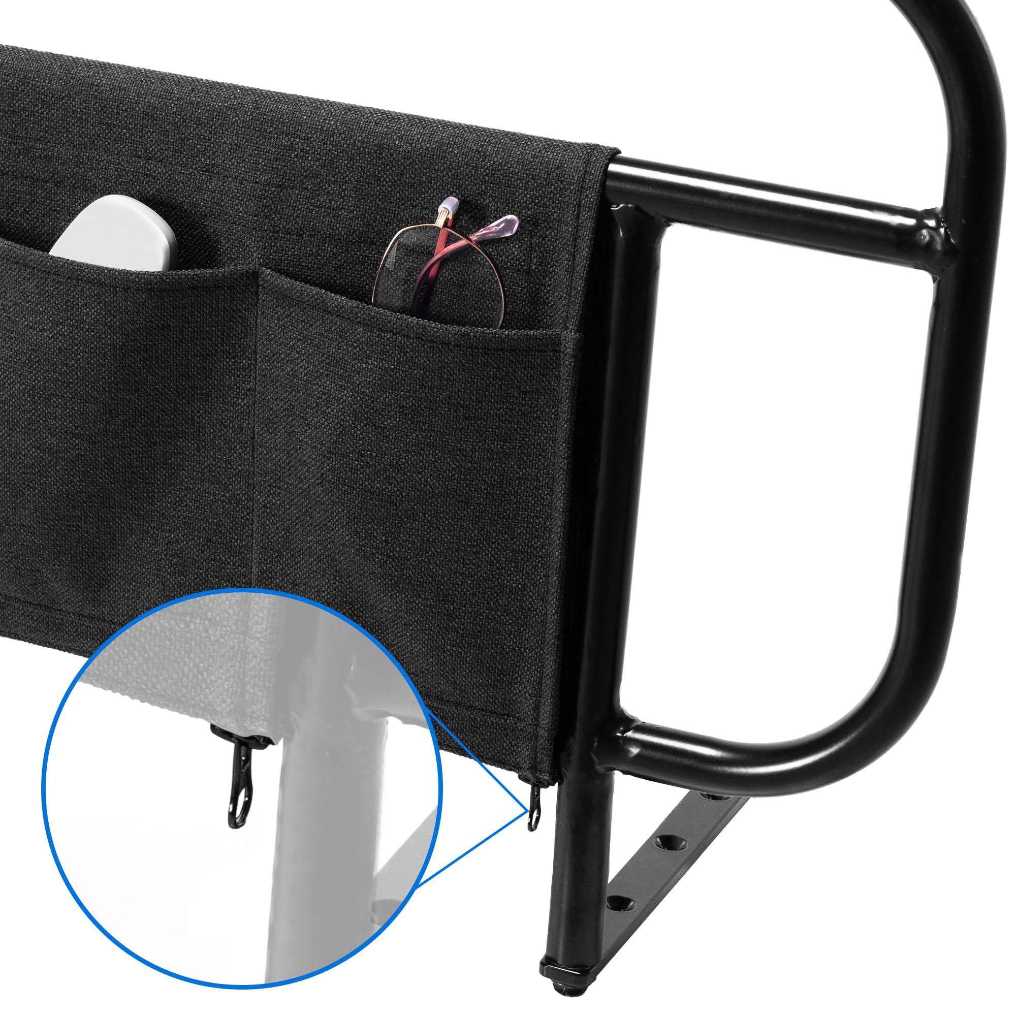 Skuehod Bed Side Rails for Adjustable Bed Base Pull Up Assist, Fit Wooden Base Only, for Mattress Under 12 Inches, Set of 2