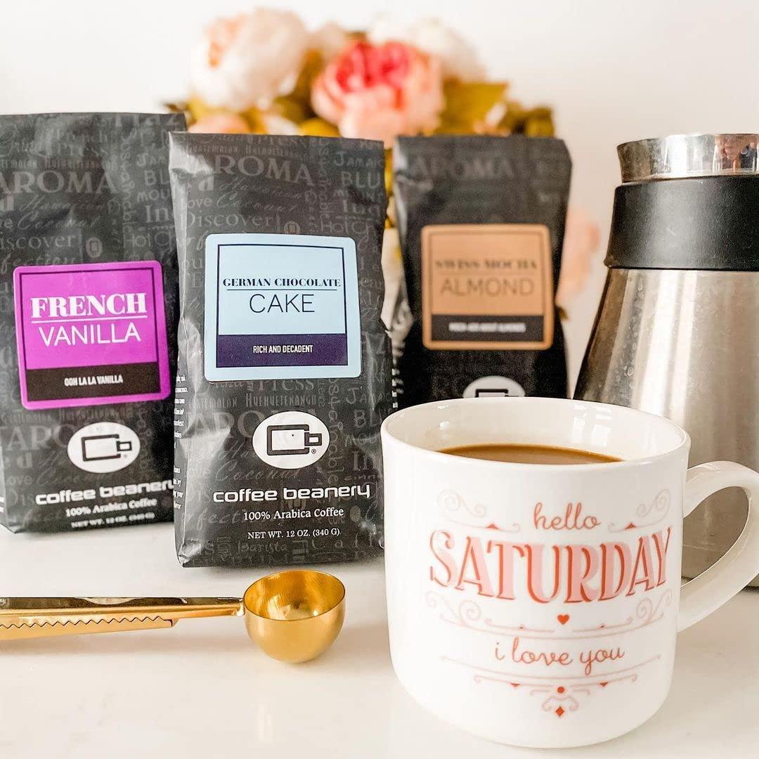 Coffee Beanery Coffee Beanery French Vanilla Flavored Coffee, 1-1.75oz Try Me Size Coffee Sampler, Light-Medium Roast