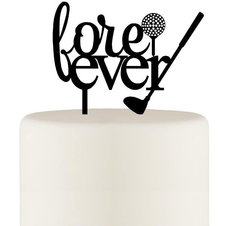 Wedding Collectibles Golf Wedding Cake Topper - Wedding Cake Topper - Fore Ever Golf Cake Topper - Custom Cake Topper