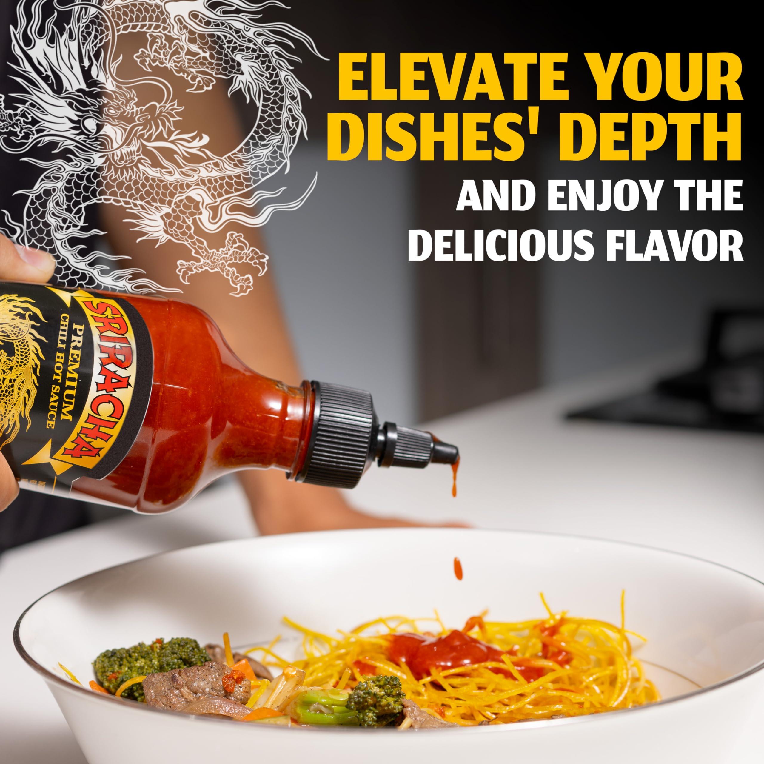 Underwood Ranches Underwood Ranches Limited Edition Dragon Sriracha Sauce - Hot Sauce, Perfect for Spicing Up Any Dish! - Made from Red Jalapeno Peppers That Started the Sriracha Movement, 17 oz - 3 Pack