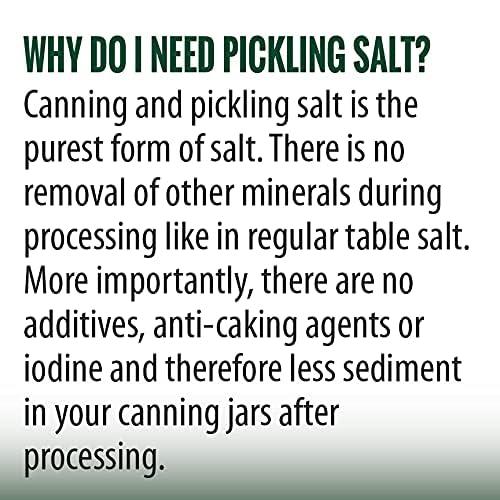 Sea Salt Superstore Pickling & Canning Salt, Pickling Salt & Curing Salt for Natural Preserving, Fine Sea Salt & Kosher Salt for Brining, 1 lb Shaker Non Iodized Salt, Sea Salt Superstore