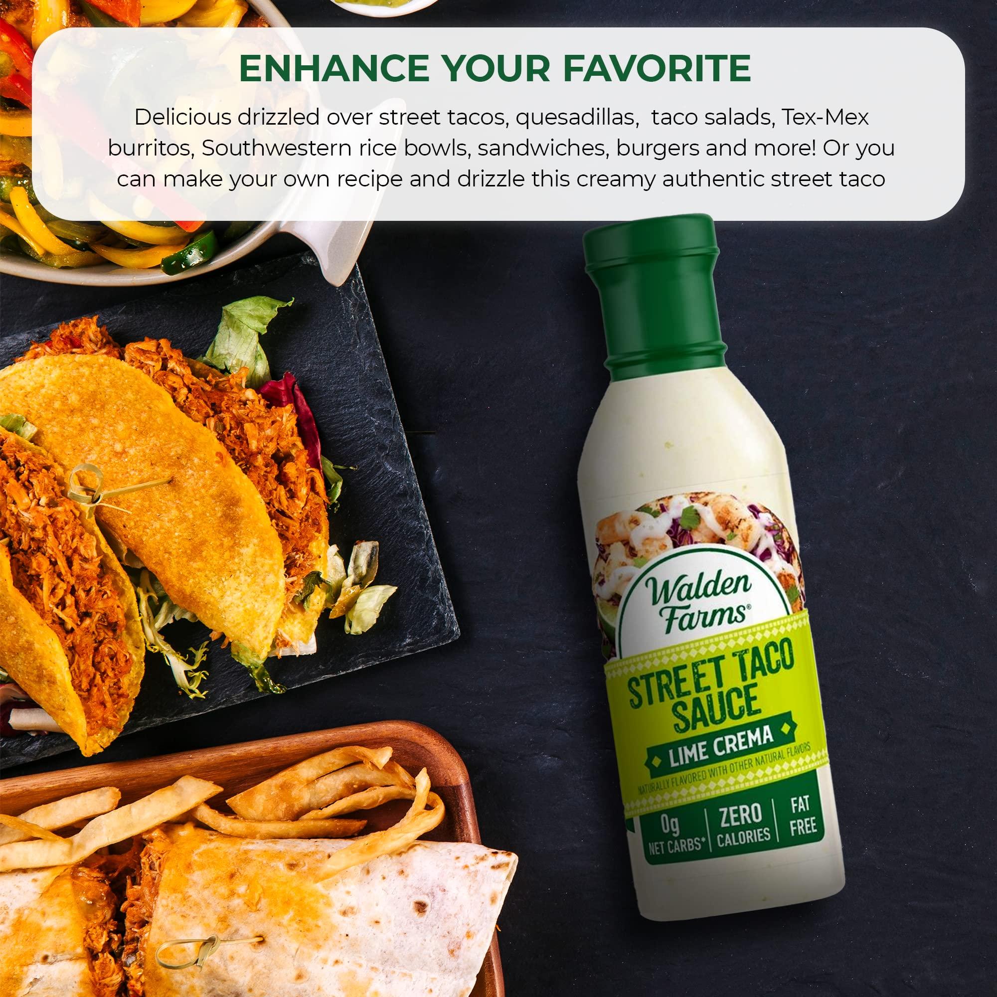 Walden Farms Walden Farms Street Taco Sauce Lime Crema - Calorie-Free, Gluten-Free, Low Carb, Keto-Friendly, Sugar-Free, Tangy Lime Crema Flavor, (12 oz Bottle x 2)