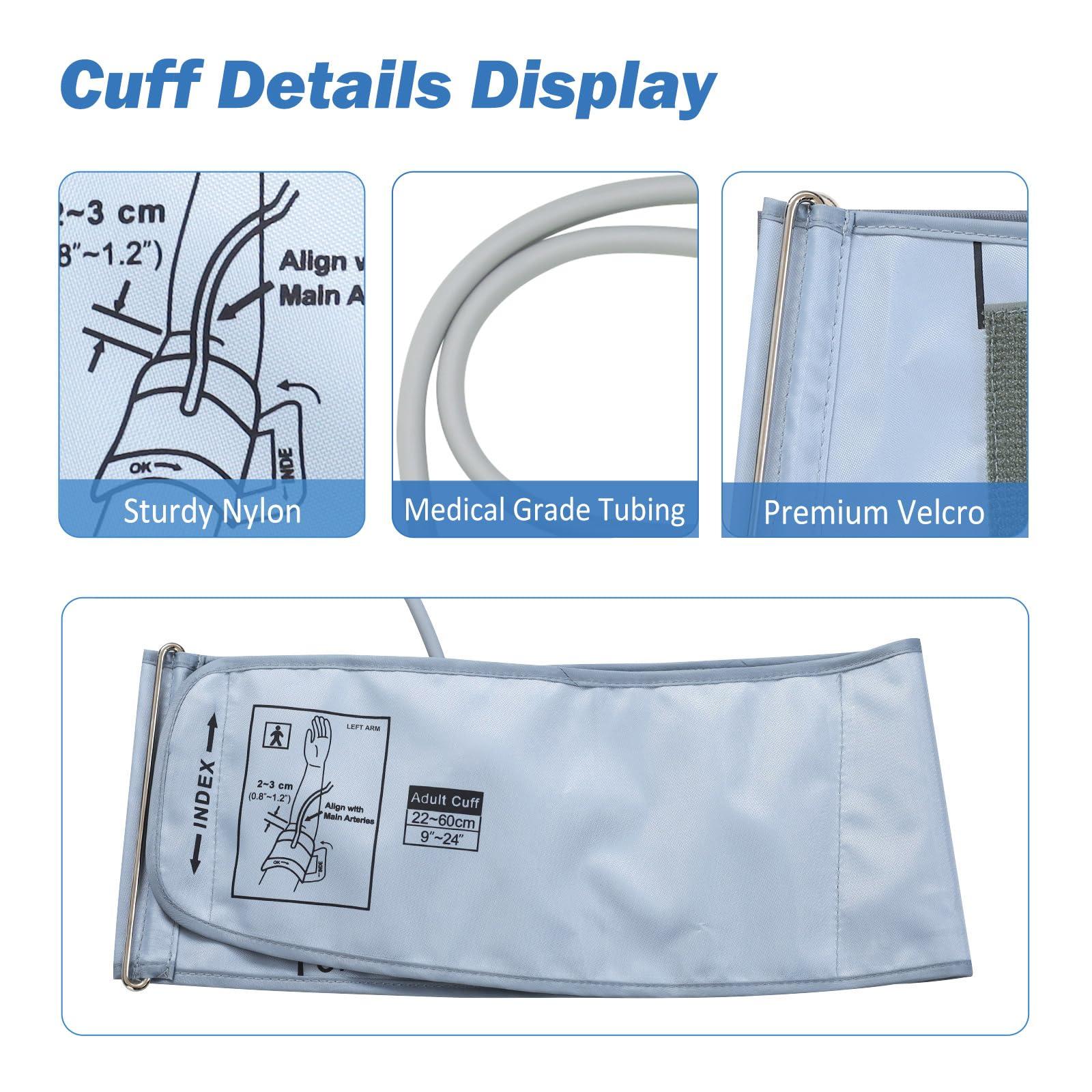 ELERA XXL Blood Pressure Cuff 9-24 (22-60CM) Compatible with All Automatic Blood Pressure Monitors, Extra Large BP Replacement Cuff for Big Arms - Includes 6 Connectors