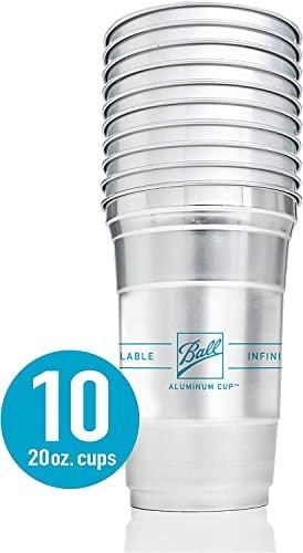 Ball Ball Aluminum Cup Recyclable Party Cups, 20 oz. Cup, 10 Cups Per Pack