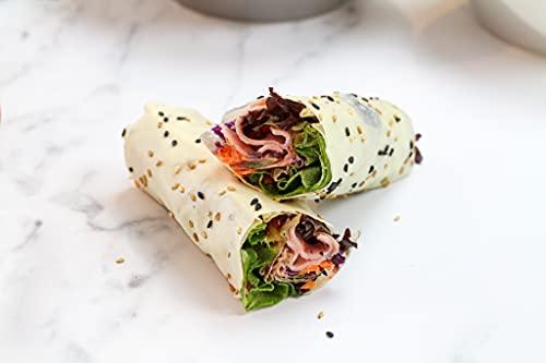 Norigami Norigami Egg Wraps with Pea Protein – Sesame Seeds. High Protein, Low Carb, Vegetarian. Thin Healthy Wraps -Certified Kosher, Non-GMO, Gluten Free -NOW Featuring 10 Wraps in a bag.