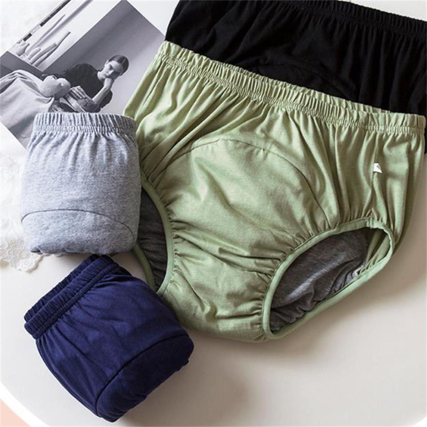 Generic Washable Incontinence Underwear Heavy Leakage for Men, leakproof incontinence underwear for women washable plus size (Gray,2XL)