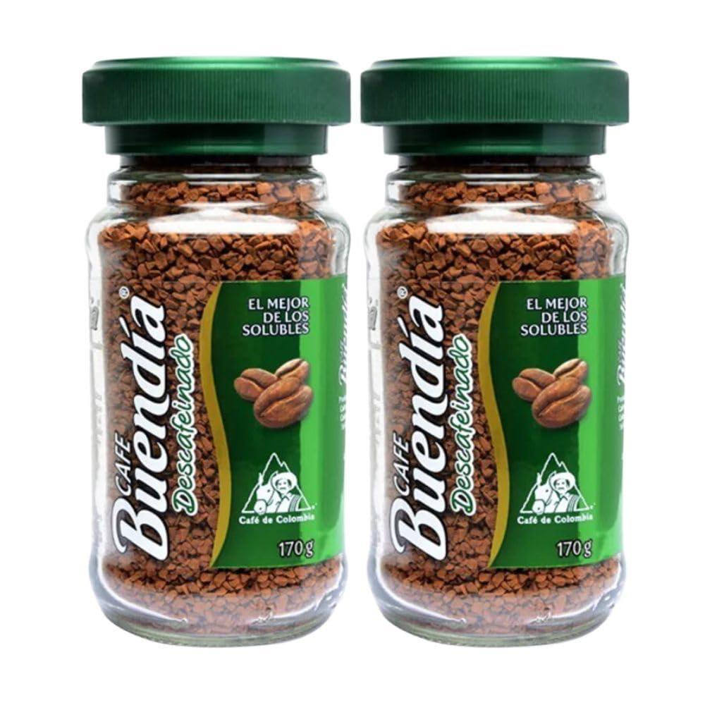 RUUFE Buendia Instant Coffee Decaffeinated Coffee (2 Pack) 100% Colombian Coffee- Caf 5.9 oz - Cafe Instantaneo Descafeinado Cafe Colombiano Colombian Coffee