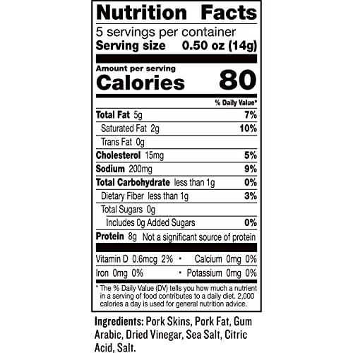 Epic EPIC Sea Salt + Vinegar Oven Baked Pork Rinds, Keto Friendly, 2.5 oz