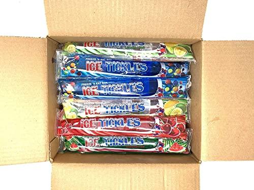 Dollaritem Ice Tickles Giant Freezer Ice Pop Bars, Original Flavors (Pack of 36 - 7oz pops)