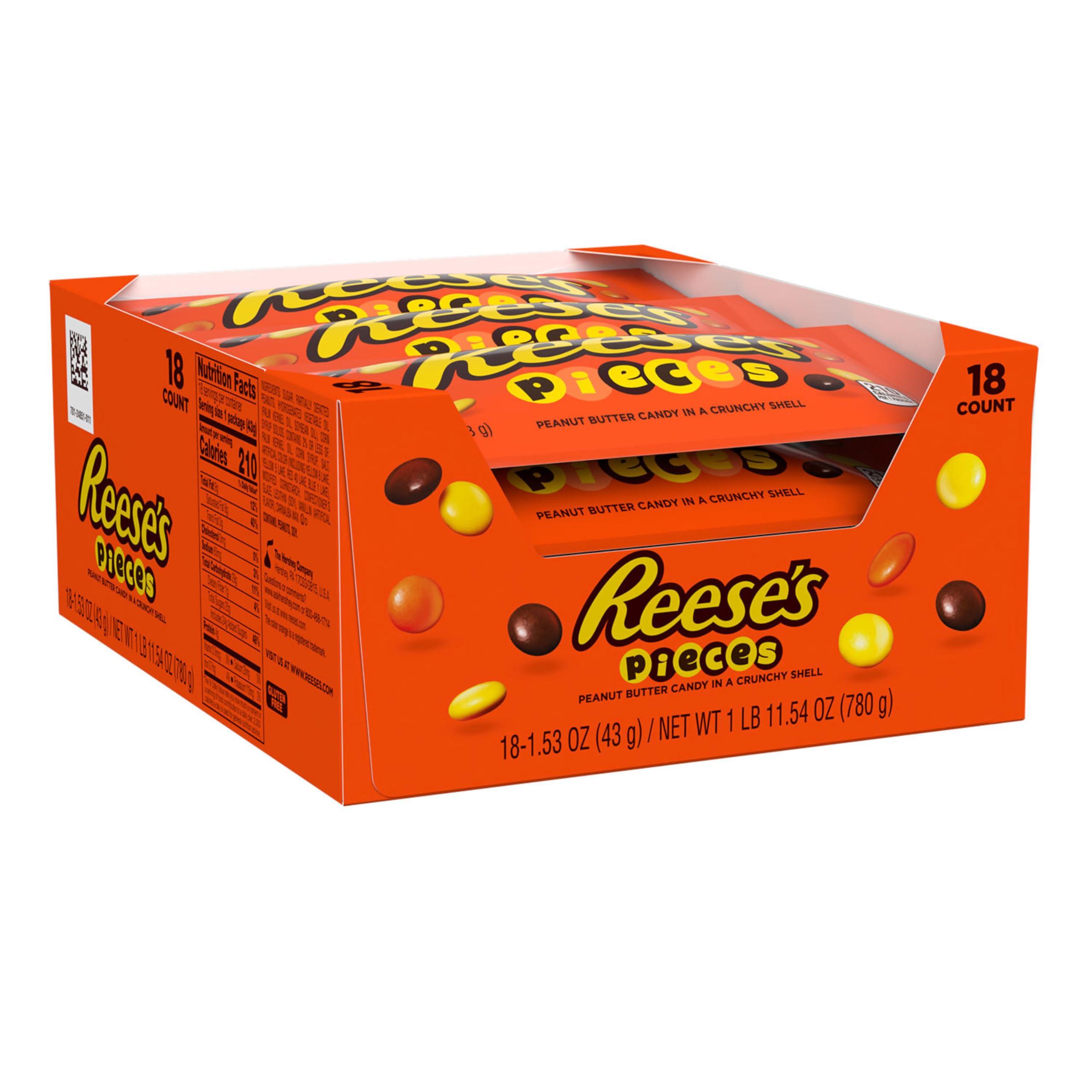 HERSHEY'S REESE\'S PIECES Peanut Butter Candy Bags, 1.53 oz (18 Count)