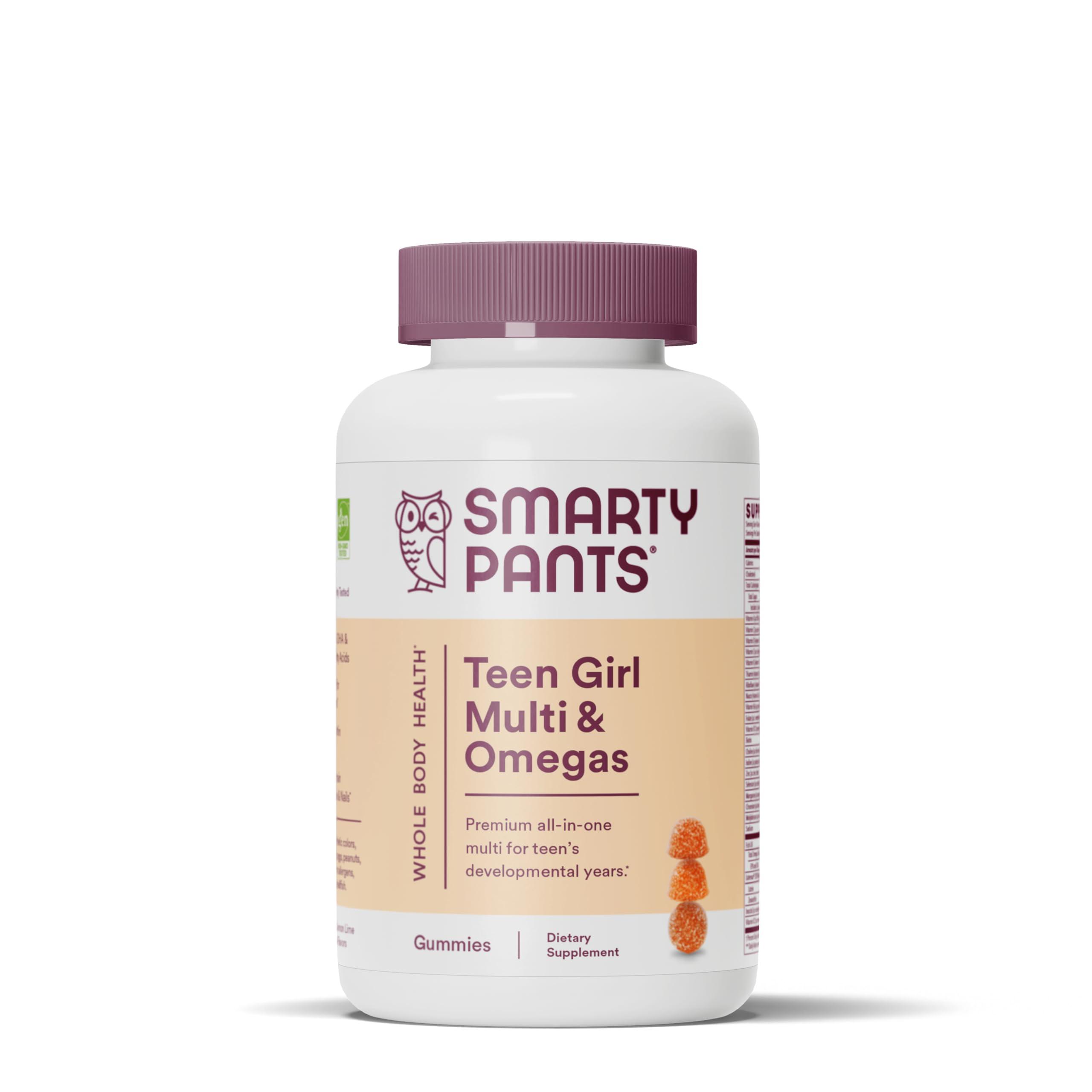 SmartyPants SmartyPants Teen Girl Multivitamin Gummies: Omega 3 Fish Oil (EPA/DHA), Vitamin D3, C, Vitamin B12 & Kids Multivitamin Gummies and Fiber Supplement: Omega 3 Fish Oil (EPA/DHA)