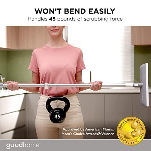 Guudhome GUUDHOME Floor Brush Scrubber with Long Handle 55.3 - 2 in 1 Scrub N Scrape - Strong Extendable Stiff Floor Brush Shower Tub Tile Wall - Deck Brush for Heavy Duty Cleaning Brush Never Falls Off