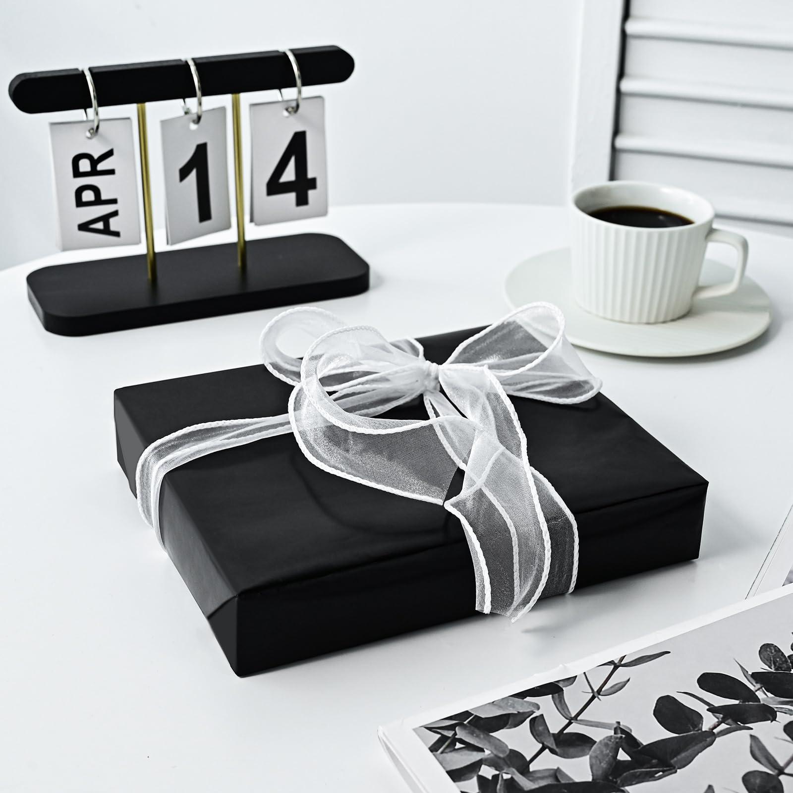 Iioscre Iioscre Gift Wrapping Paper, Black Wrapping Paper Roll, Matte Metal Solid Color Wrapping Paper for Birthday Christmas Wedding Baby Shower Father\'s Day Valentine\'s Day, 17.3 Inch X 32.8 Feet