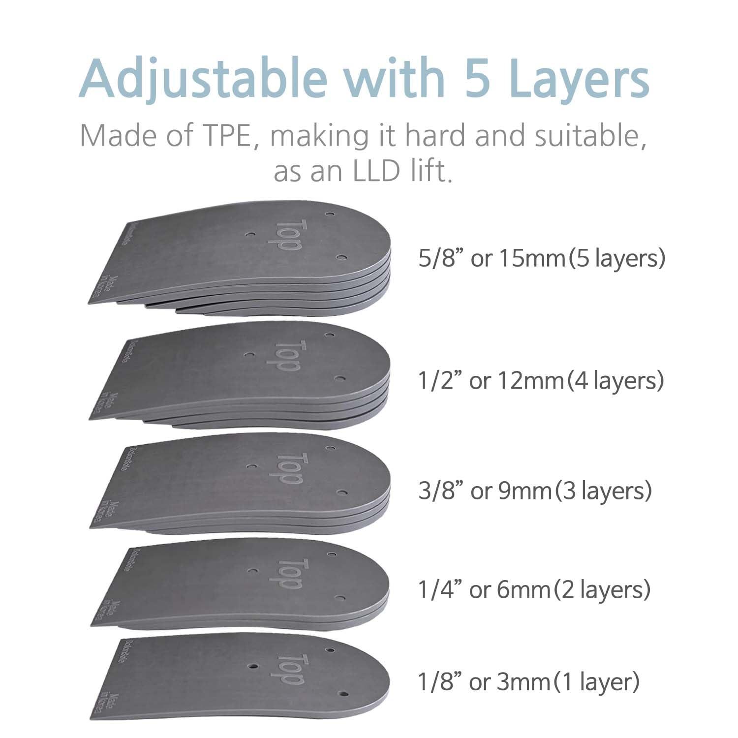 BalanSole Adjustable Leg Length Discrepancy Heel Lifts Inserts Insoles (Large)