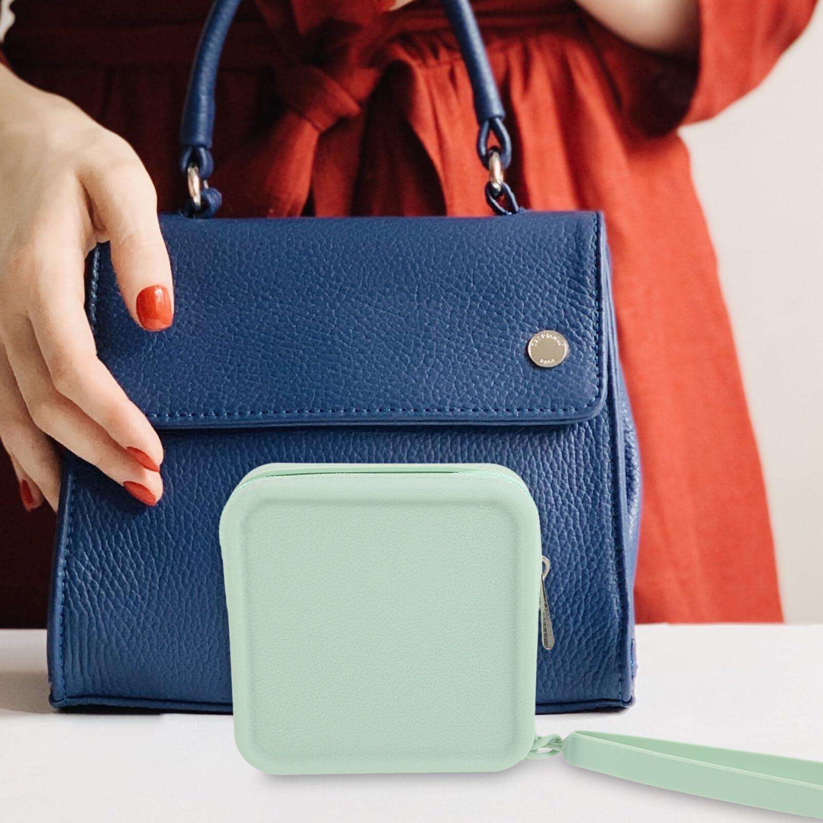 SOLUSTRE SOLUSTRE Sanitary Pad Bag Feminine Bag Sanitary Bags Tampon Holder for Purse Tampon Pouch Feminine Bag Tampon Bag for Purse Small Period Bag Travel Container Ocean