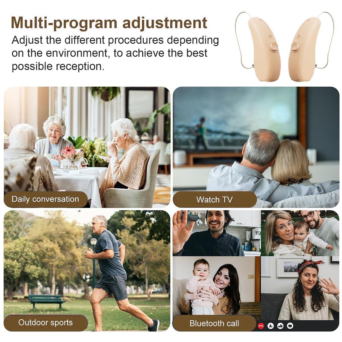 Vodeson VODESON Advanced Bluetooth Hearing Aids for Seniors - Rechargeable and Noise Cancelling, Smart App Control, Ideal for Mild to Moderate Hearing Loss, OTC Digital Devices with 3 Scene Modes