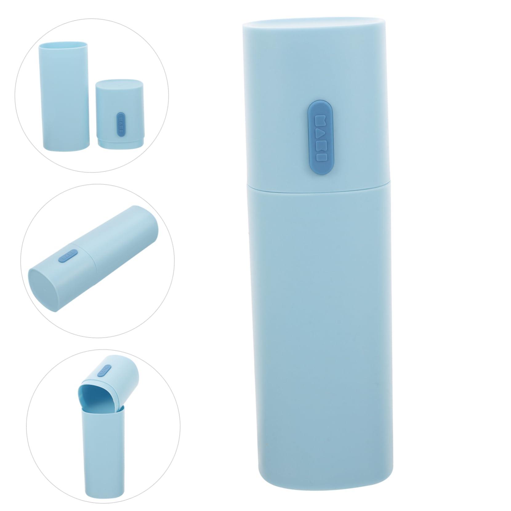 Didiseaon Didiseaon 1pc Travel Toothbrush Container with Lid Travel Size Toiletries Travel Toothpaste Holder Eletric Toothbrush Electric Toothbrush Holder Travel Size Toothpaste Mini Cup Sky-Blue Pp