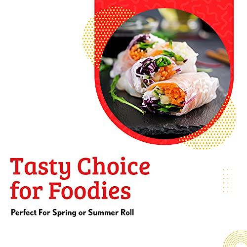 Cathay Cathay Fresh Spring Roll Rice Paper Wrappers, Rice Paper Wrappers for Fresh Rolls-20 Sheets, Non-GMO, Gluten-Free, Low Carb, Vietnamese Summer Wrap with Natural Ingredients, Veggie Wrap (Round, 28cm)