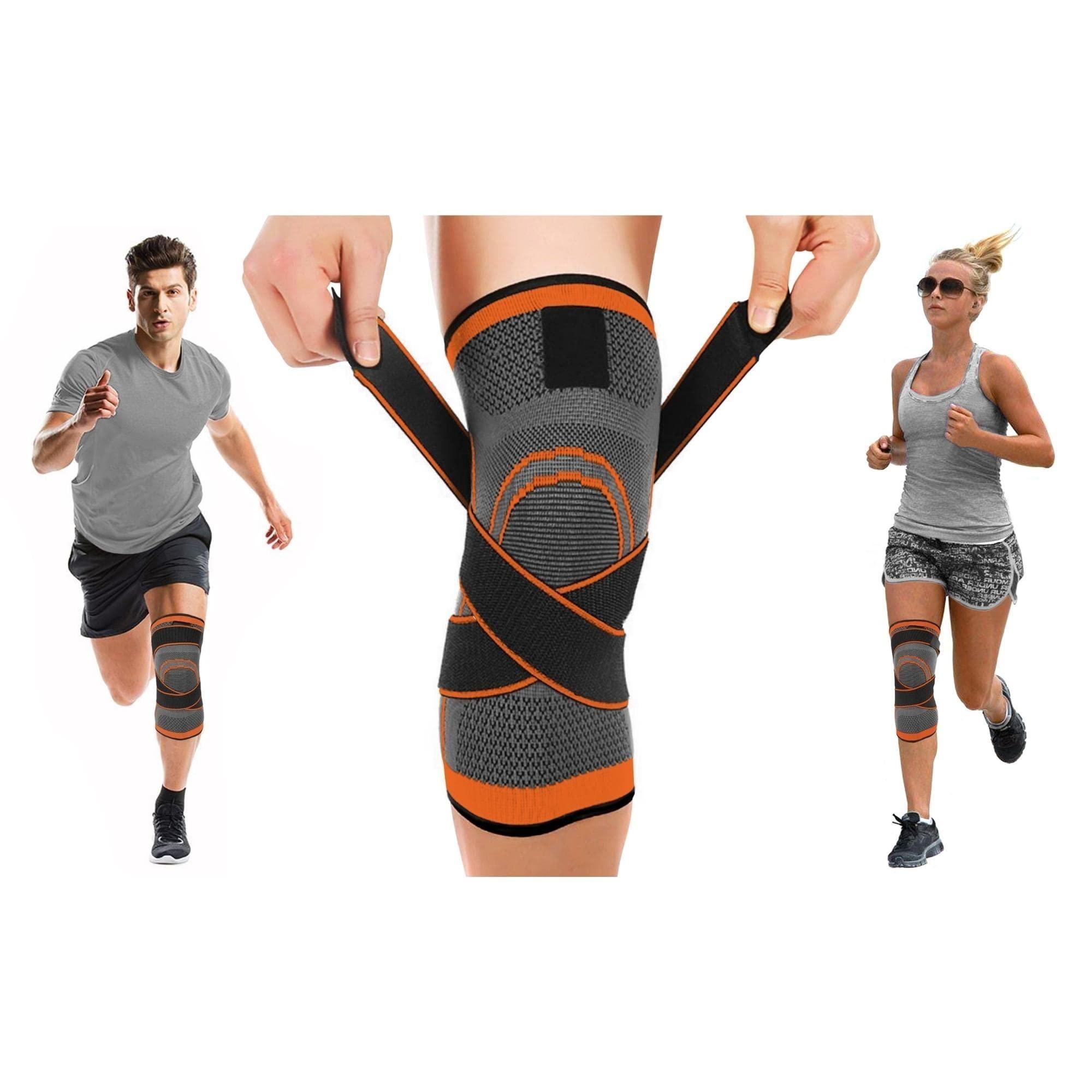 DCF DCF Knee Braces, Knee Sleeve for Men and Women - knee compression sleeve, knee Pain Relief, fitness knee Support for Sports Arthritis Working Out Running Basketball, Weightlifting, Gym (2XL, Orange)