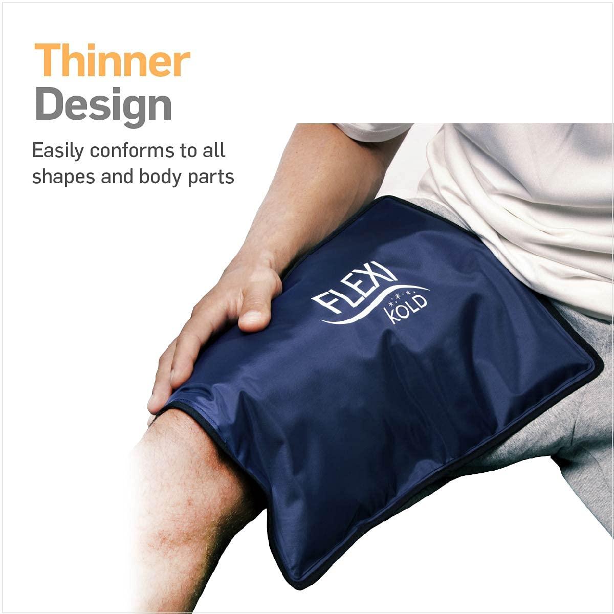 NatraCure FlexiKold Large Gel Ice Pack and NatraCure Gel Cold Sleeve Wrap - Size: Medium