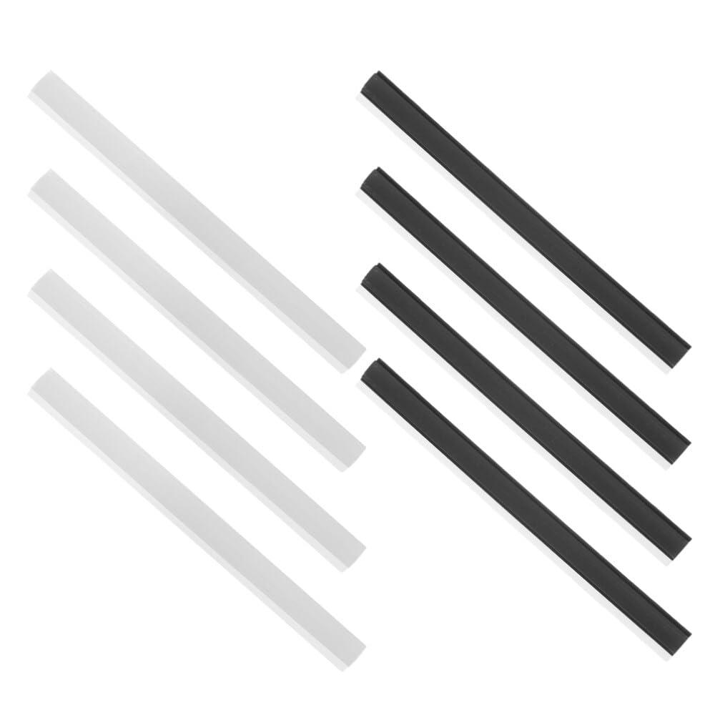 Gatuida Gatuida Plastic Strip Replacement for Dustpan, 8Pcs 26cm Dustpans Edge Bar Dust Pan Inlet Soft Pressing Strips Garbage Shovel Closing Edges Straps Dustpan Accessories Gray Black