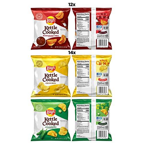 Lay's Lay's Kettle Cooked Potato Chips Variety Pack, 0.85 Ounce (Pack of 40)