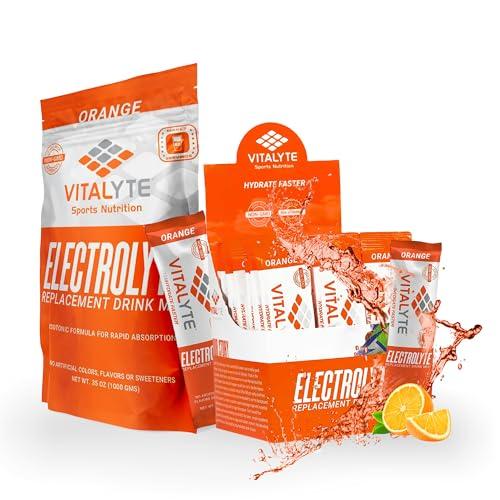 Vitalyte Vitalyte Electrolyte Powder Drink Mix Bundle, 1 Standup Pouch + 25 Count Packet, Gluten Free Post Workout Powder Drink Mix, Orange Flavor
