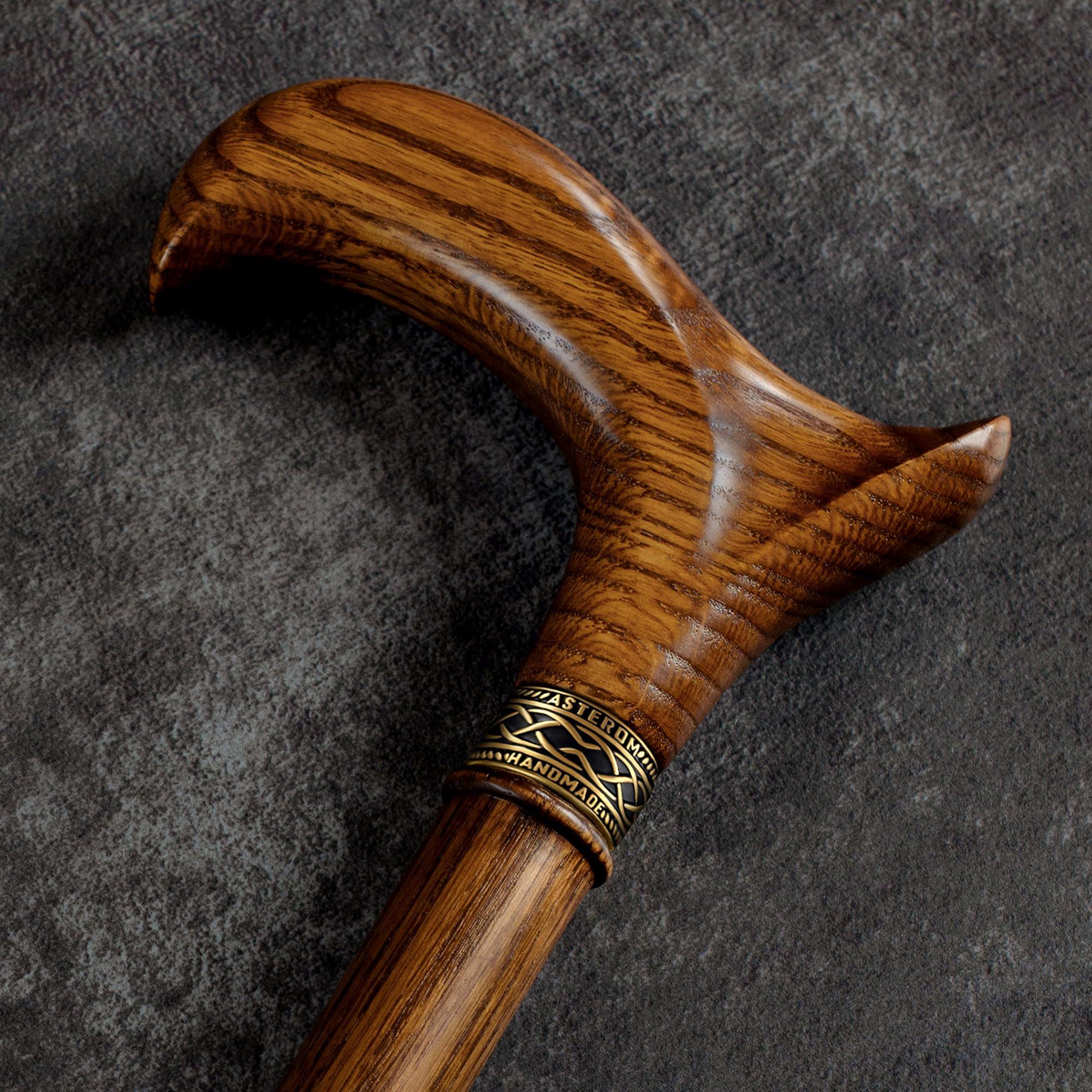 Asterom Asterom Walking Cane - Ergonomic Wooden, Cane for Women & Men - Walking Sticks for Seniors, Unique, Wood (Caramel, 37 Inches)