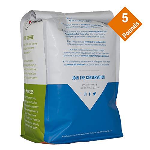 Klatch Coffee, Inc. Klatch Coffee Organic Decaf Espresso Medium-Dark Roast, 5 Pounds, Whole Bean