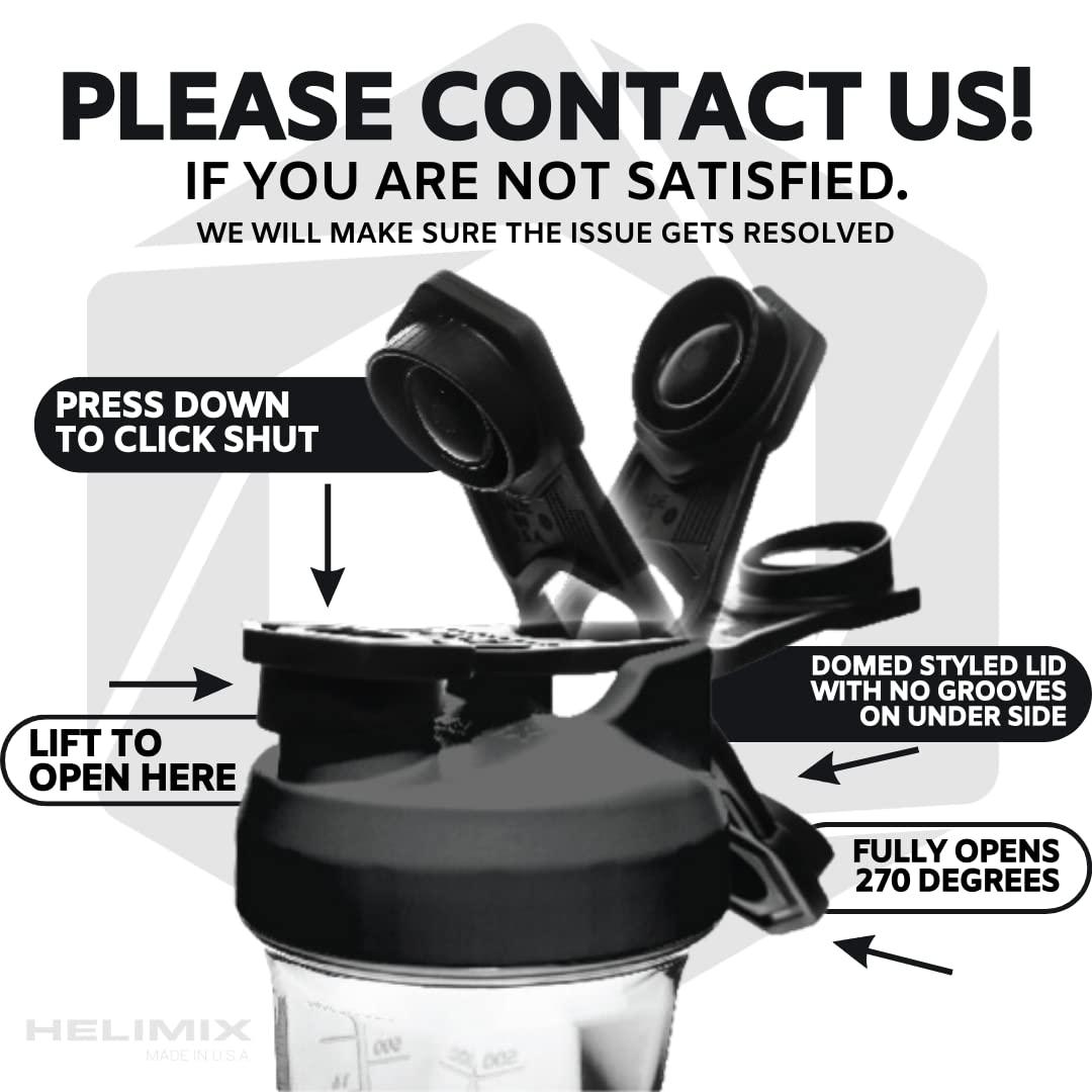 HELIMIX HELIMIX 1.5 Vortex Blender Shaker Bottle Holds Upto 20oz | No Blending Ball or Whisk | USA Made | Portable Pre Workout Whey Protein Drink Shaker Cup | Mixes Cocktails Smoothies Shakes | Top Rack Safe