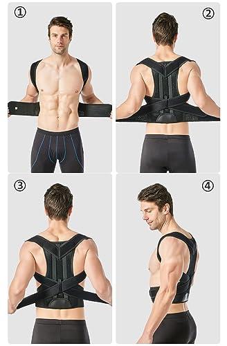 LUXRUB Full Back Support Belt Posture Corrector For Men And Women Waist Back Brace Vest Lumbar Decompression Belt Spine Shoulder Neck Waist Support Back Pain Relief (Color : Black, Size : XX-Large)
