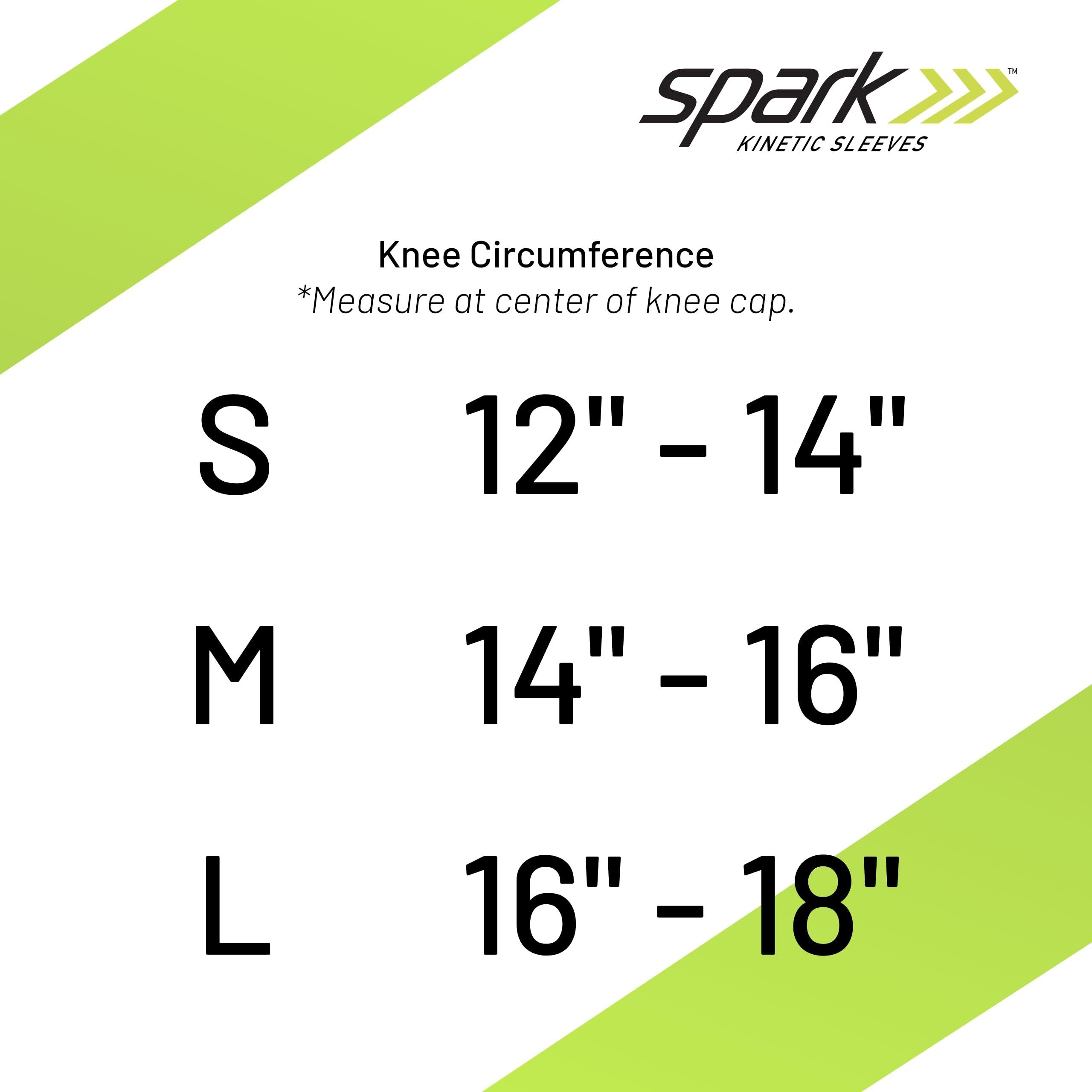 Spark Spark Kinetic Knee Sleeve - Knee Support for Women & Men - Compression Knee Brace with Embedded Kinesiology Tape - Knee Sleeve to Support Knee Pain - Medium