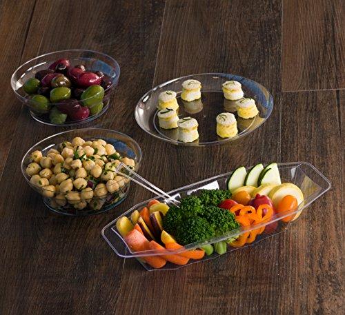 Hanna K. Signature Collection Clear Deluxe Round Plastic Buffet Dinner Plates - 6\" (Pack Of 30) - Sturdy & Elegant Disposable Dinnerware For Parties, Weddings & Events